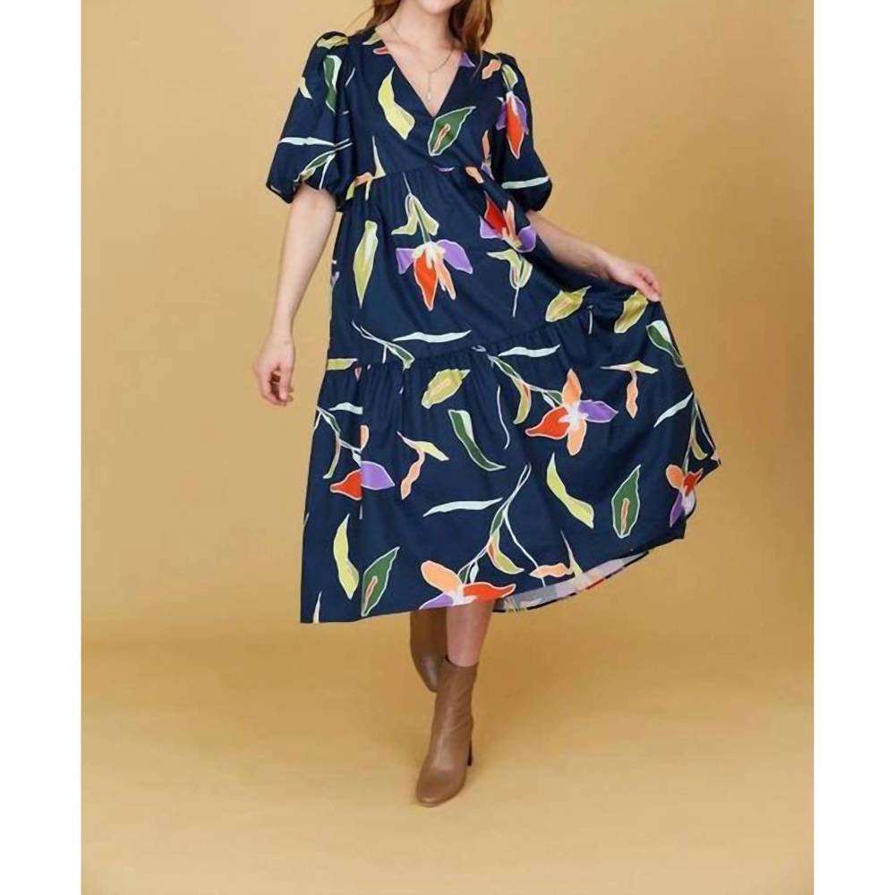 CROSBY by Mollie Burch Blue Wrap Sundress Midi